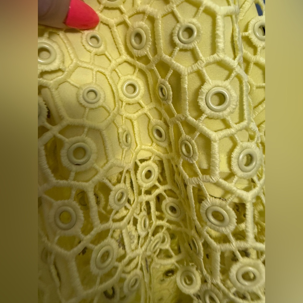 Jonathan Simkhai Pale Yellow Lace Midi Skirt with Grommet Detail size Small NWT - Picture 7 of 16